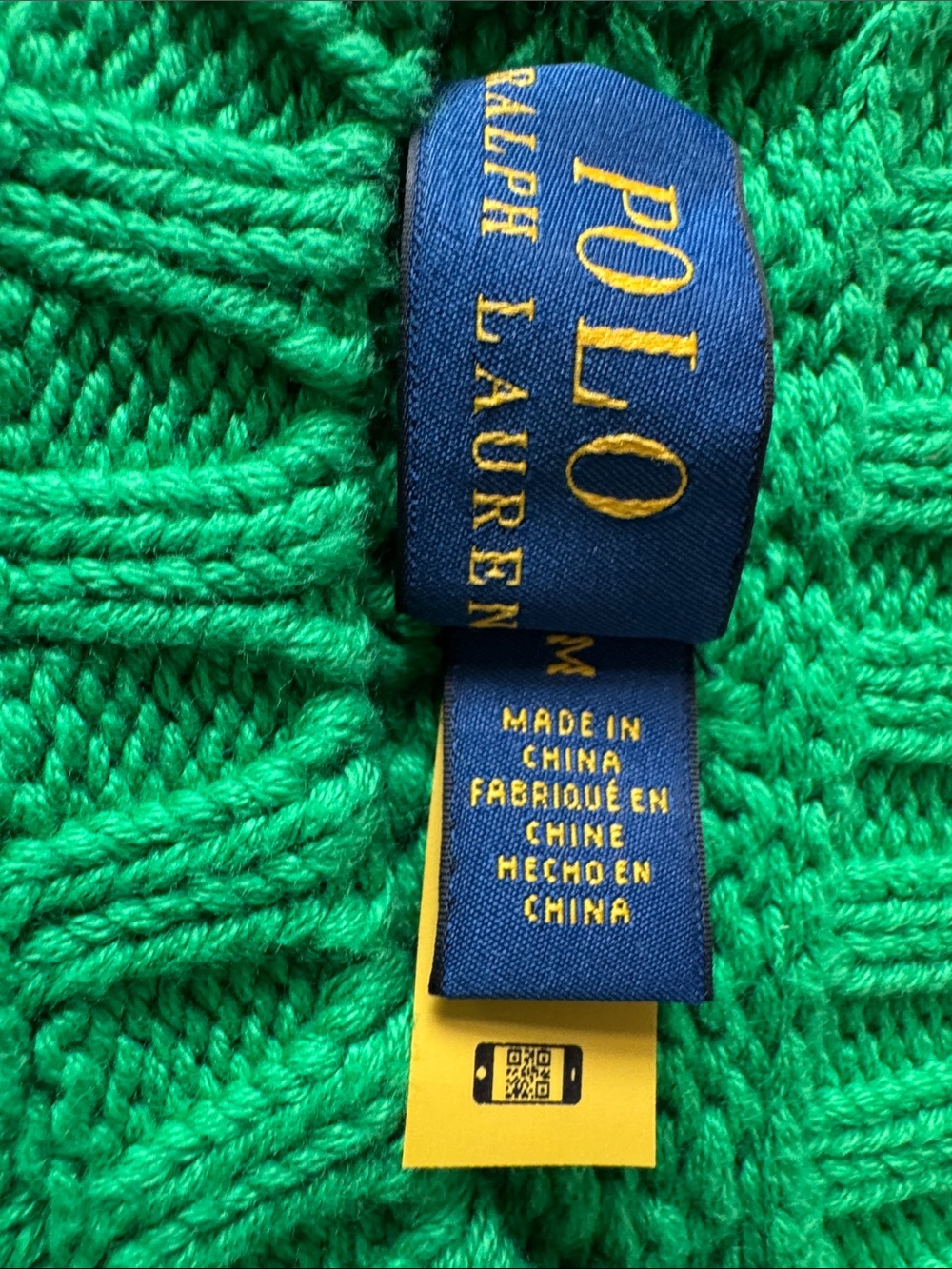 Polo Ralph Lauren Green Cable Knit Flag Sweater - Picture 2 of 10